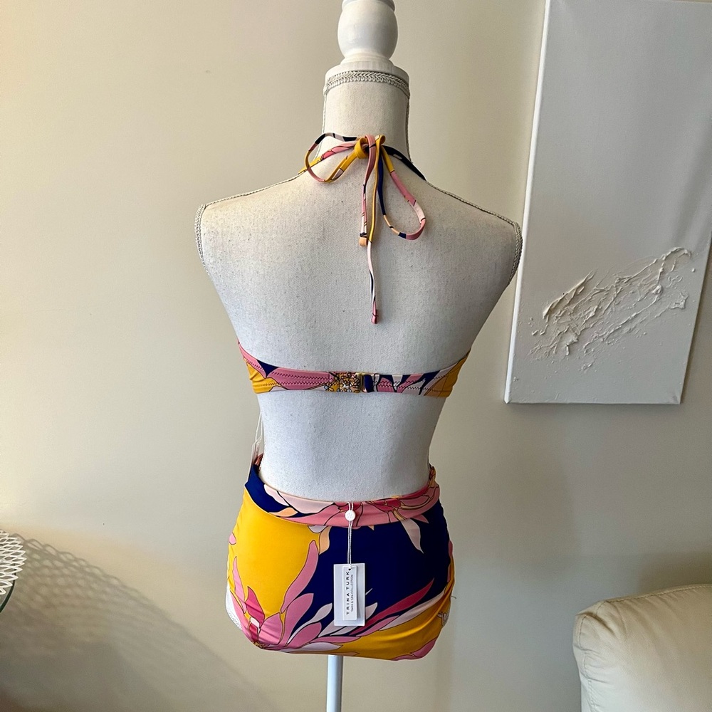 Trina Turk High Waist 2PC Breeze Bandeau Swimsuit Bathing Suit Womens Sz 10 NWT - Picture 9 of 10